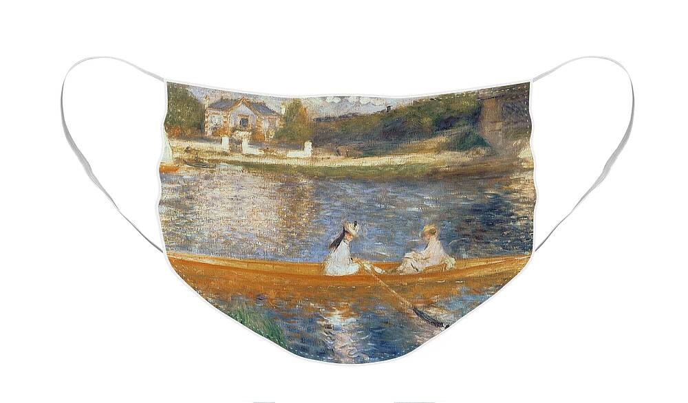 Boating On The Seine Face Mask featuring the painting Boating on the Seine by Pierre Auguste Renoir