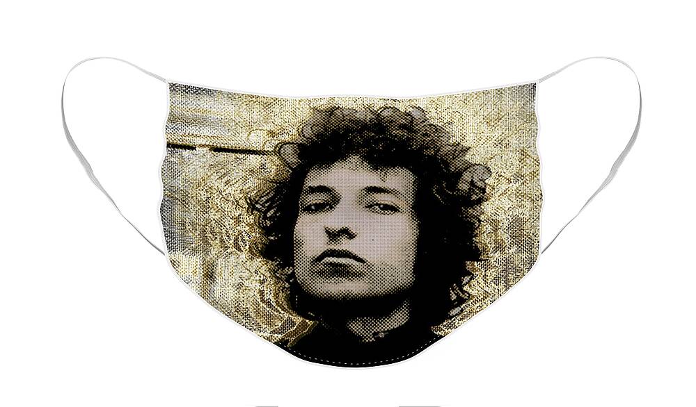 Bob Dylan Face Mask featuring the painting Bob Dylan 2 by Tony Rubino