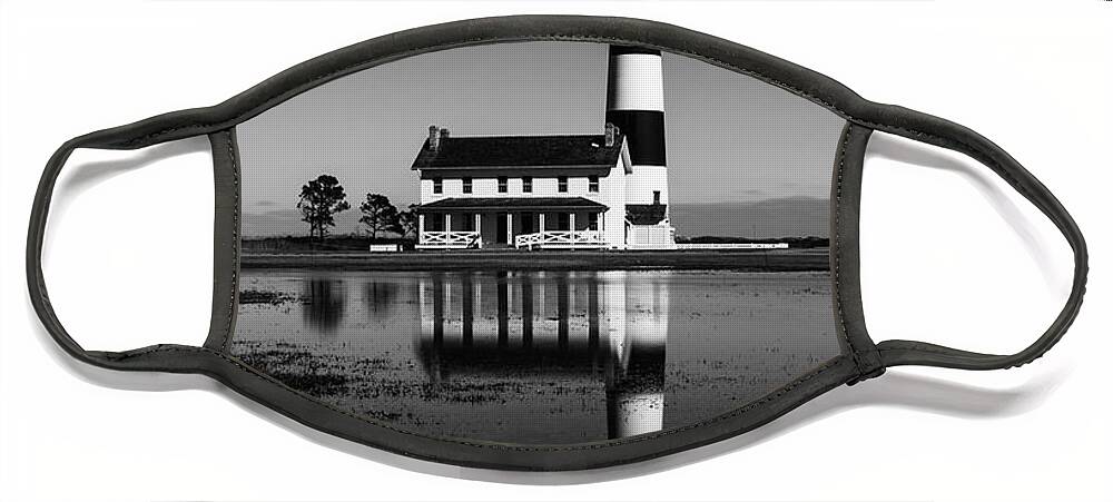 Lighthouse Face Mask featuring the photograph Bodie Lighthouse black and white by C Renee Martin