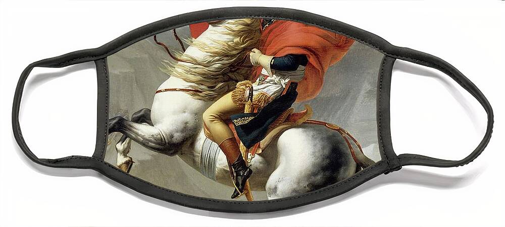 Napoleon Face Mask featuring the painting Bonaparte Crossing the Alps by Jacques Louis David