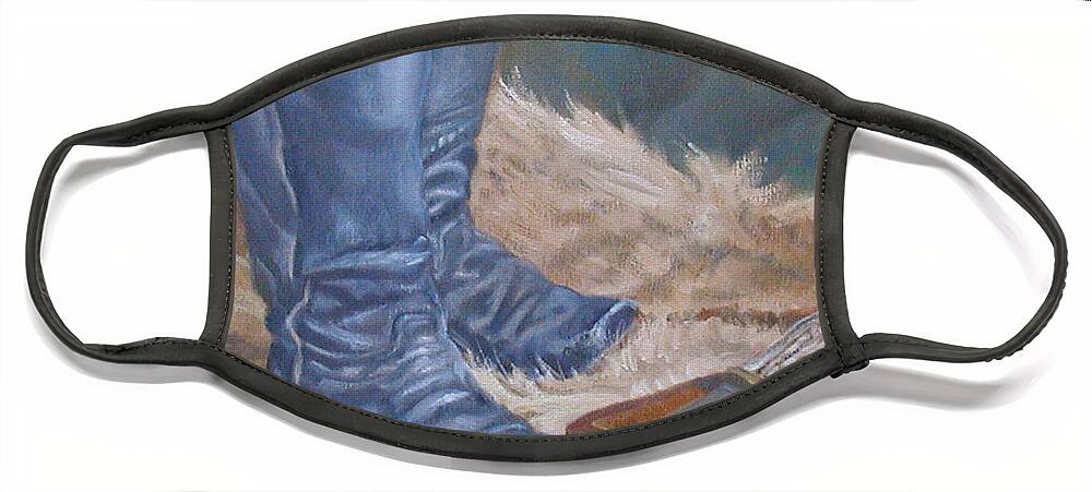 Boot Face Mask featuring the painting Boots by Todd Cooper
