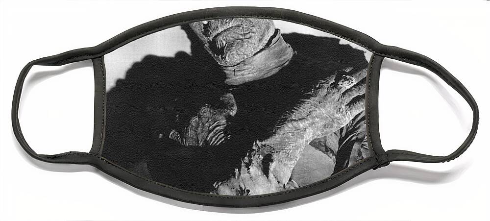 Boris Karloff Face Mask featuring the photograph Boris Karloff The Mummy by Vintage Collectables