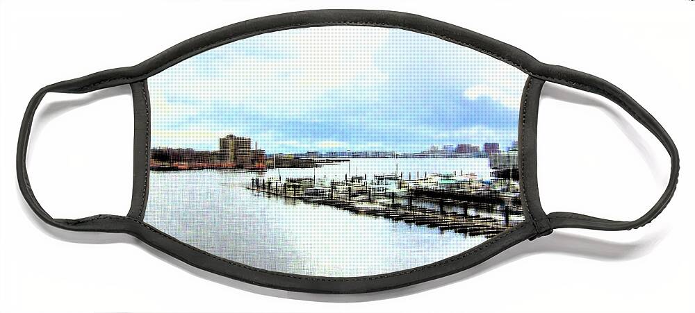 Boston Harbor Face Mask featuring the photograph Boston Harbor Charlestown by Geoff Jewett