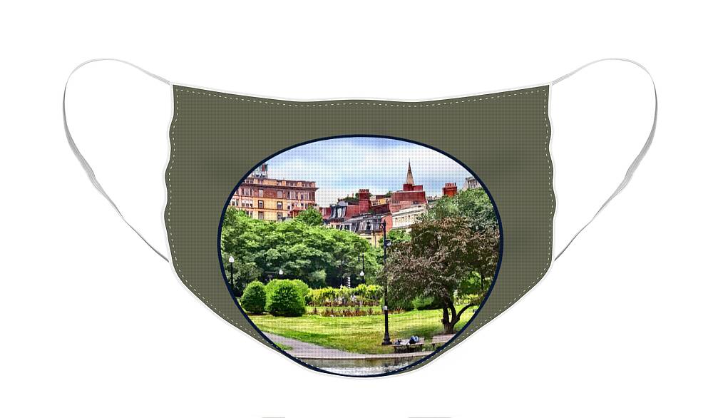 Boston Face Mask featuring the photograph Boston MA - Relaxing in Boston Public Garden by Susan Savad