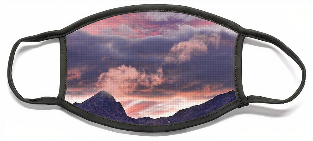 Boulder County Face Mask featuring the photograph Boulder County Colorado Indian Peaks at Sunset by James BO Insogna