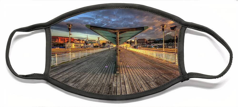 Hdr Face Mask featuring the photograph Bournemouth Pier Sunrise 2.0 by Yhun Suarez
