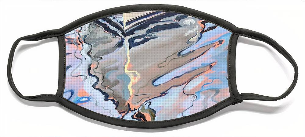 Water Face Mask featuring the painting Bow Reflected by Donna Tuten