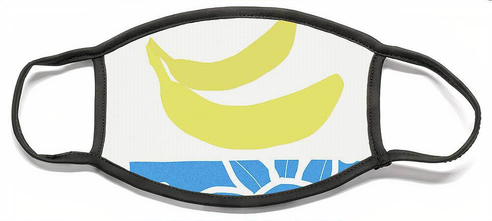 Bananas Face Mask featuring the painting Bowl of Bananas- Art by Linda Woods by Linda Woods