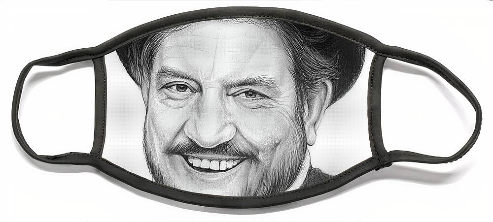 Boxcar Willie Face Mask featuring the drawing Boxcar Willie by Greg Joens