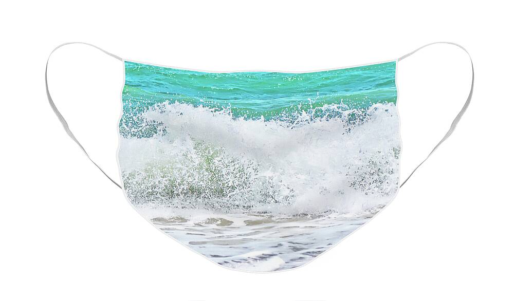 Breaking Waves Face Mask featuring the photograph Breaking Waves Vilano Beach by Gina O'Brien
