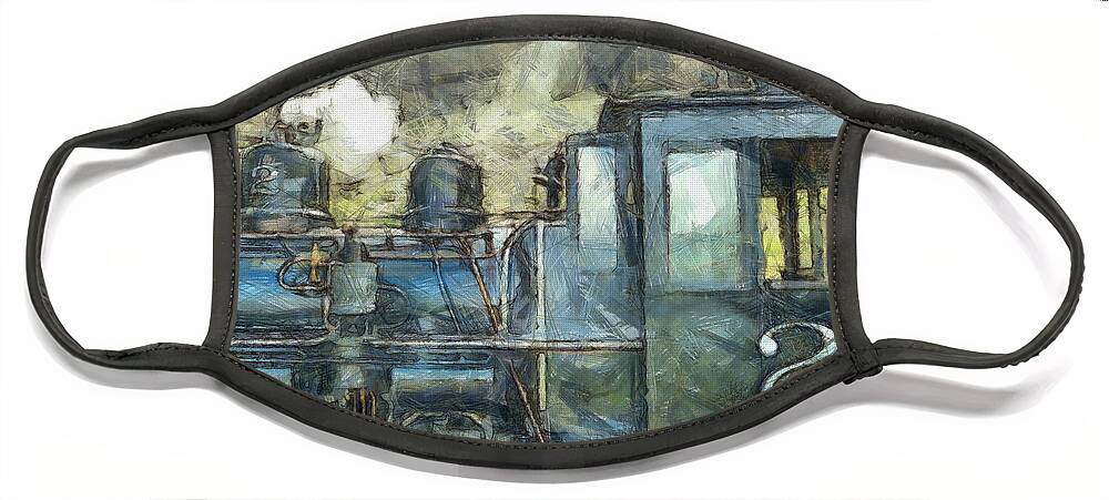 Train Face Mask featuring the photograph Brecon Mountain Railway Train No.2 by Claire Bull
