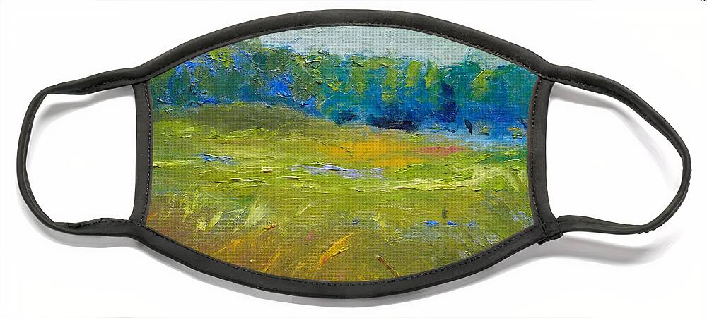 Summer Face Mask featuring the painting Breezy Meadow by Susan Esbensen