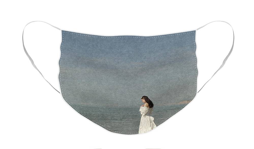 Bride Face Mask featuring the photograph Bride by the sea by Clayton Bastiani