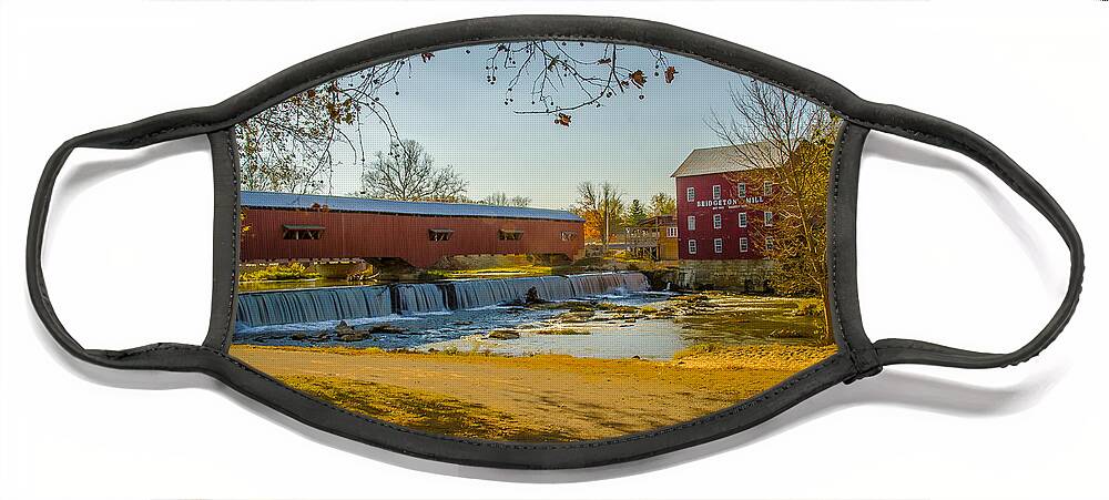 Old Face Mask featuring the photograph Bridgeton Mill Covered Bridge by Jack R Perry