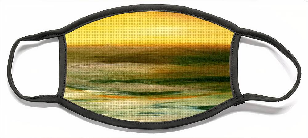 Sunset Paintings Face Mask featuring the painting Brushed 7 by Gina De Gorna