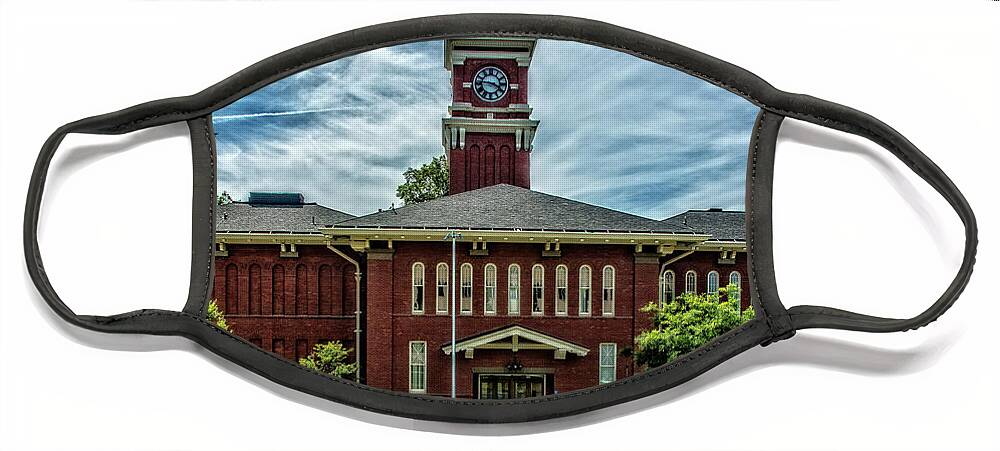 Bryan Hall Face Mask featuring the photograph Bryan Hall Clock Tower by Ed Broberg