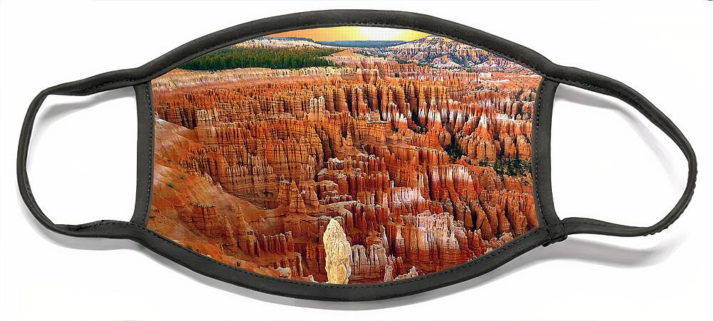 Bryce Canyon Face Mask featuring the photograph Bryce Canyon's Inspiration Point by Mitchell R Grosky