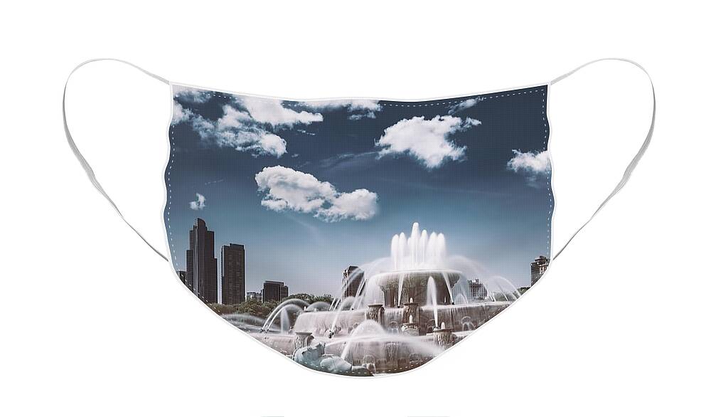 #faatoppicks Face Mask featuring the photograph Buckingham Fountain by Scott Norris