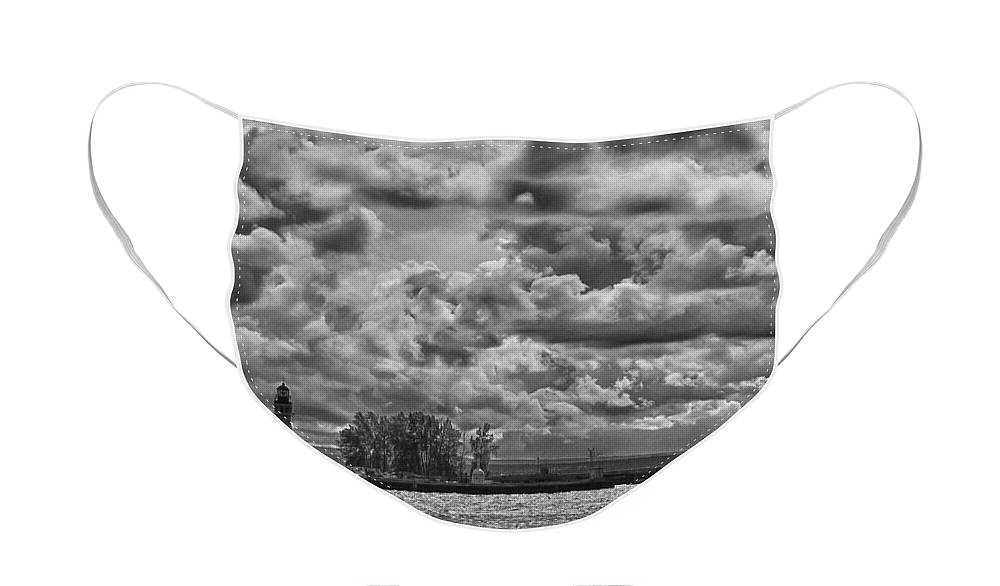 Clouds Face Mask featuring the photograph Buffalo Lighthouse 8111 by Guy Whiteley