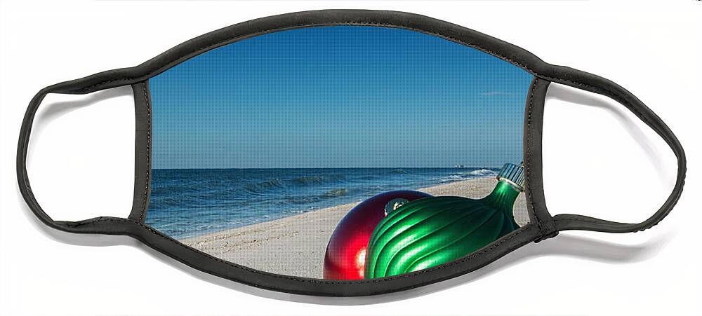 Alabama Face Mask featuring the photograph Bulbs on the Beach verticle by Michael Thomas