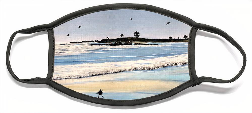 Pedasi Face Mask featuring the painting Bull Beach by Marilyn McNish