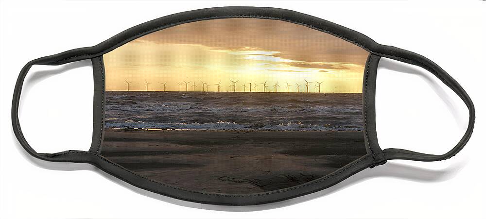 Beach Face Mask featuring the photograph Burbo Bank Sunset by Spikey Mouse Photography