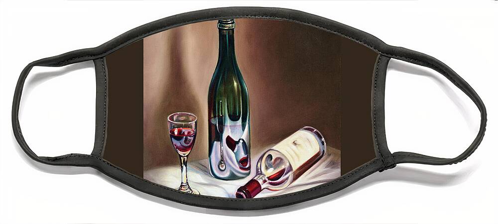 Wine Face Mask featuring the painting Burgundy Still by Ricardo Chavez-Mendez
