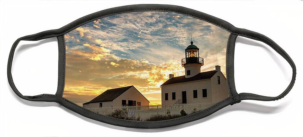 Lighthouse Face Mask featuring the photograph Burning Light by American Landscapes