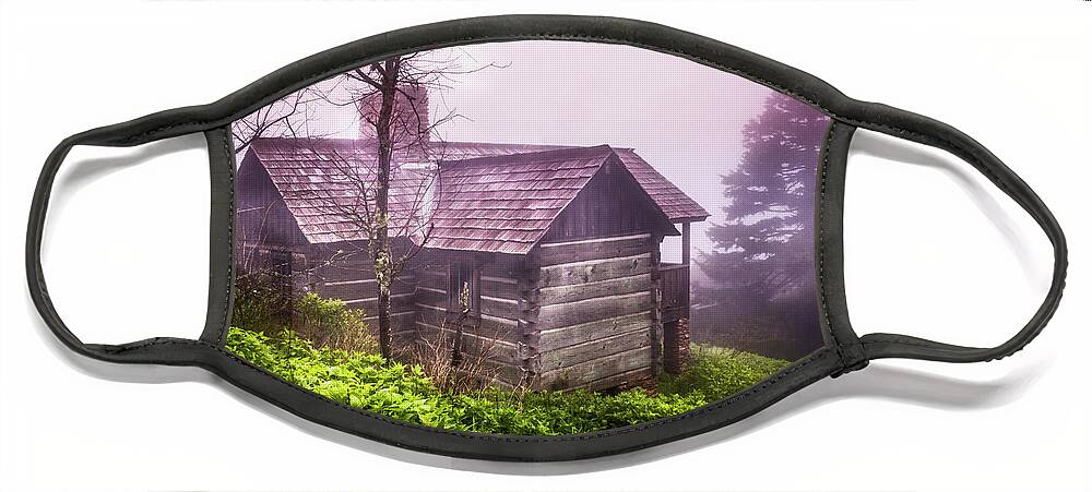 Appalachia Face Mask featuring the photograph Cabin on a Foggy Morning by Debra and Dave Vanderlaan