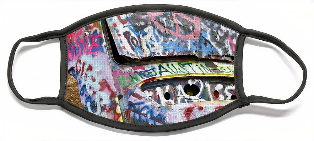 Americana Face Mask featuring the photograph Cadillac Ranch by Marilyn Hunt