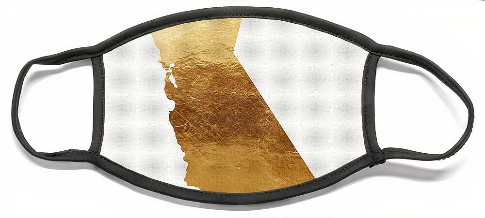 California Face Mask featuring the mixed media California Gold- Art by Linda Woods by Linda Woods
