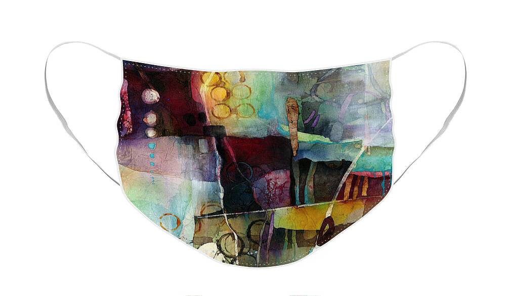 Abstract Face Mask featuring the painting Calm Cascade by Hailey E Herrera