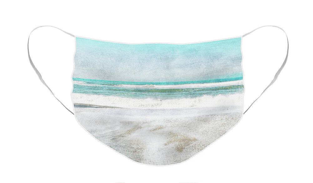 Coast Face Mask featuring the mixed media Calm Coast- Art by Linda Woods by Linda Woods