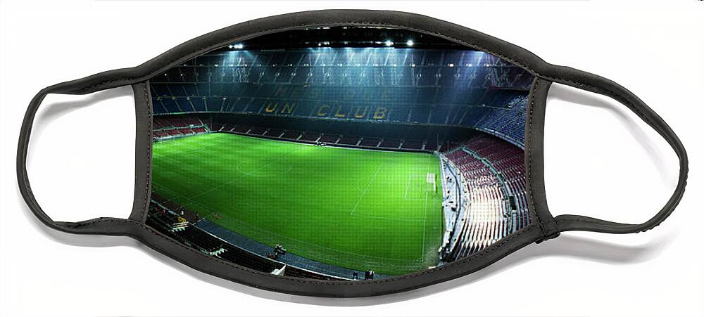 Camp Nou Face Mask featuring the photograph Camp Nou at night by Agusti Pardo Rossello