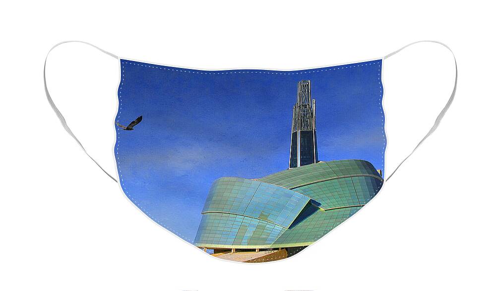 Architecture Face Mask featuring the photograph Canadian Museum for Human Rights by Teresa Zieba