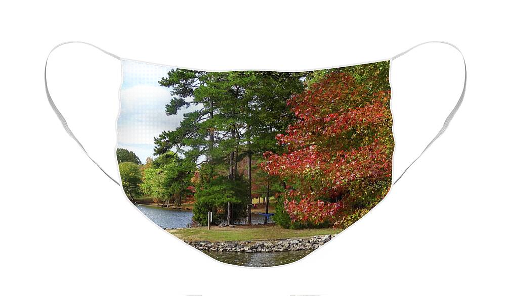 Autumn Face Mask featuring the photograph Cane Creek Park in October by Eunice Warfel