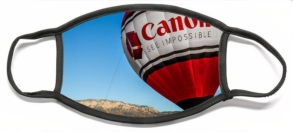 Albuquerque Face Mask featuring the photograph Canon - See Impossible - Hot Air Balloon #1 by Ron Pate