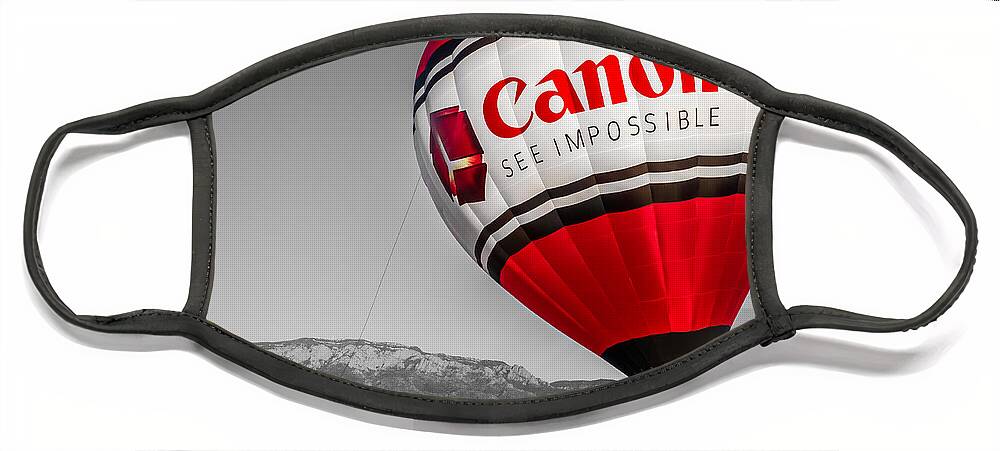 Albuquerque Face Mask featuring the photograph Canon - See Impossible - Hot Air Balloon - Selective Color by Ron Pate