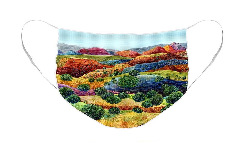 Canyon Face Mask featuring the painting Canyon Impressions by Hailey E Herrera