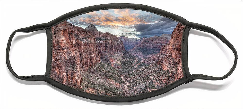 Zion National Park Face Mask featuring the photograph Canyon Overlook by Paul Schultz