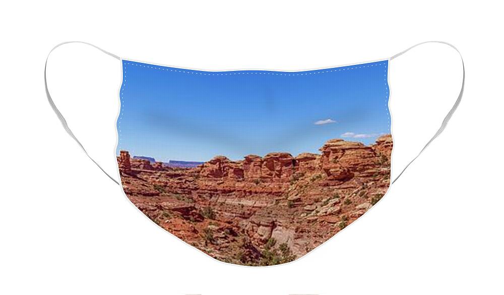 National Parks Face Mask featuring the photograph Canyonlands National Park - Big Spring Canyon Overlook by Brenda Jacobs