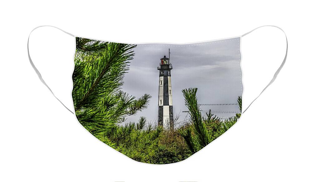 Cape Face Mask featuring the photograph Cape Henry Light from the Dune by Nick Zelinsky Jr