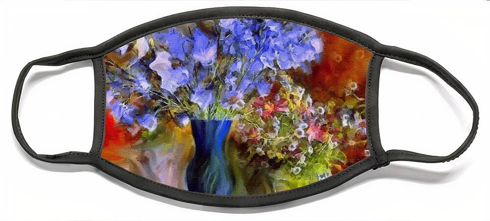 Still Life Face Mask featuring the painting Caress Of Spring - Impressionism by Georgiana Romanovna