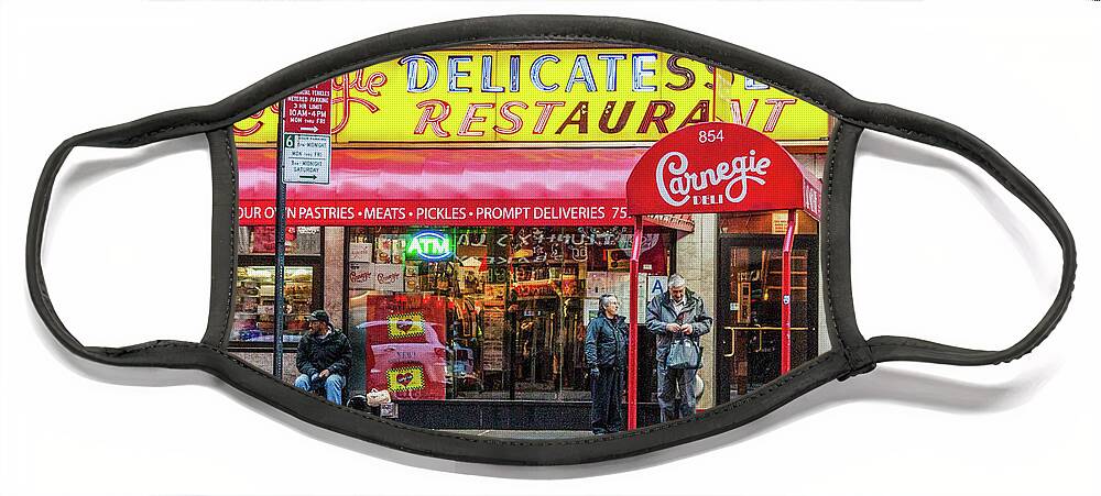 Carnegie Face Mask featuring the photograph Carnegie Deli by Thomas Marchessault