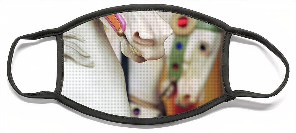 Carousel Horses Face Mask featuring the photograph Carousel #324 by Carien Schippers