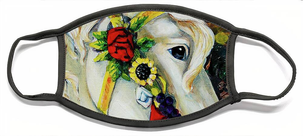 Carousel Face Mask featuring the painting Carousel Horse by Cynthia Westbrook