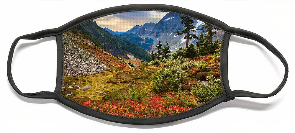 America Face Mask featuring the photograph Cascade Pass Fall by Inge Johnsson