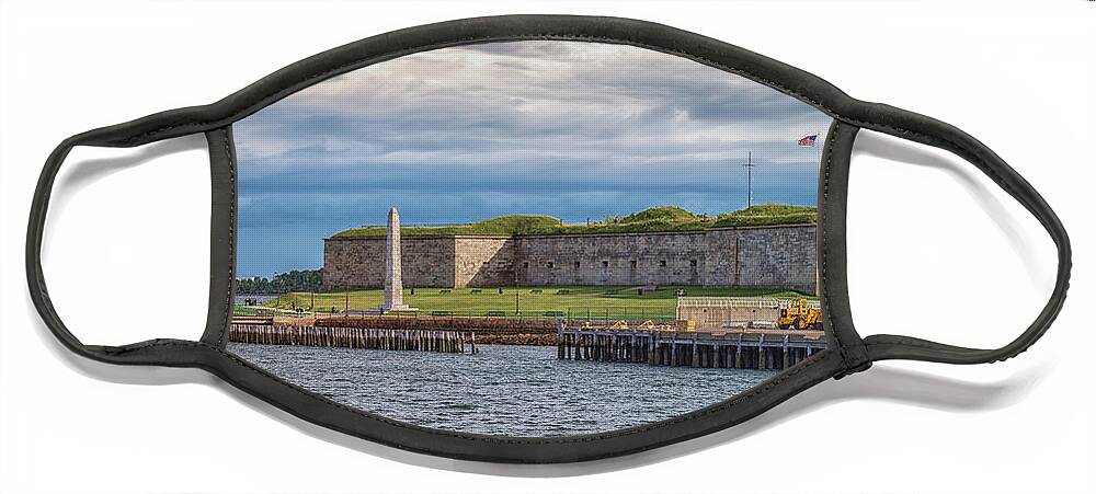 Fort Independence At Castle Island Face Mask featuring the photograph Castle Island by Brian MacLean