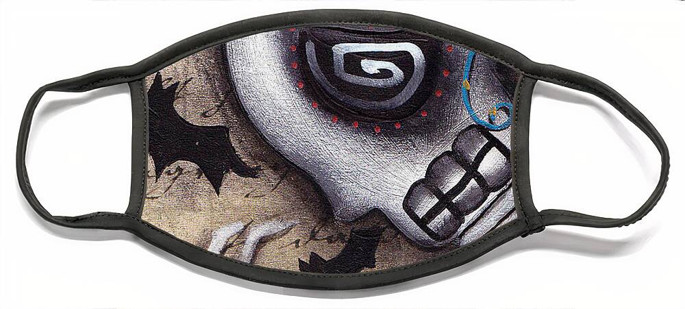 Bats Face Mask featuring the painting Catching Bats by Abril Andrade