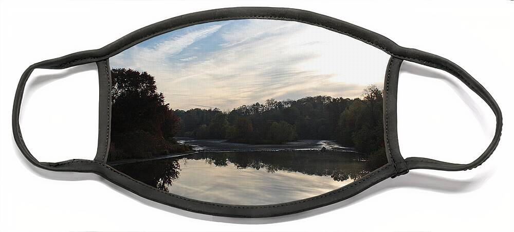 Centennial Face Mask featuring the photograph Centennial Lake Autumn - Great View from the Bridge by Ronald Reid